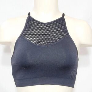 Xhilaration Wire Free High Neck with Mesh Bra Bralette Black NWT New with Tags